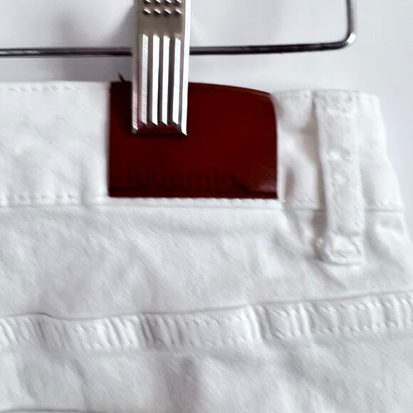 WOMENS WIDE LEG CROPPED JEANS HIGH WAISTED FRONT AND BACK POCKETS WHITE  SIZE S - Picture 6 of 12